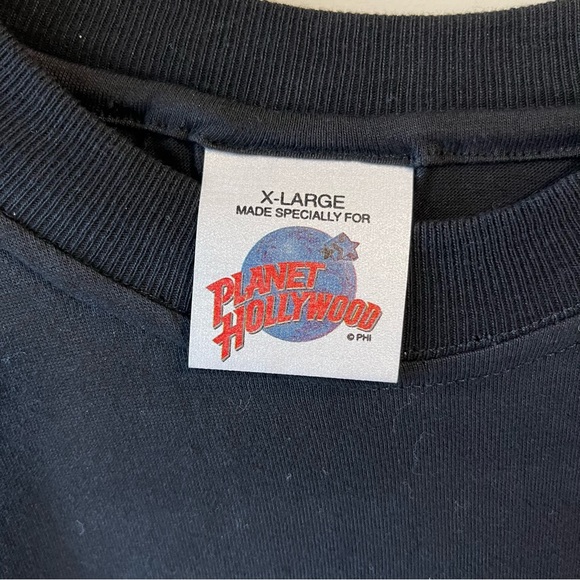 Planet Hollywood London T-Shirt XL Black Cotton Picadilly Circus Logo EXCELLENT - Picture 3 of 3